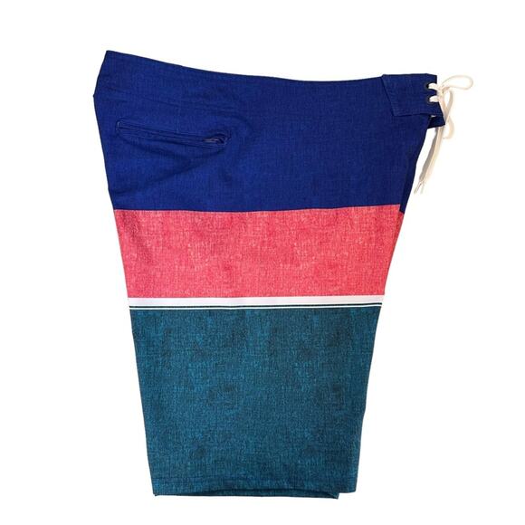 Old Navy Swim Trunks Color Block Boardshorts Mens Size 34 Lace Up California 10" - Picture 5 of 12